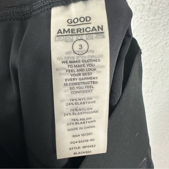 Good American Midnight Shine Leggings Black SZ 3 L NWT NEW - Picture 4 of 5